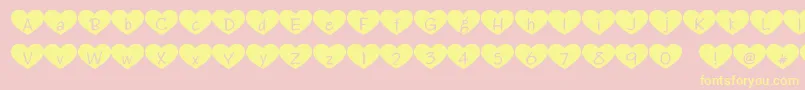 Heartattack Font – Yellow Fonts on Pink Background