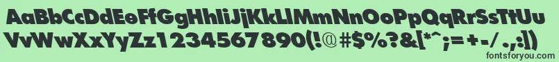 FuturistleftyxheavyRegular Font – Black Fonts on Green Background