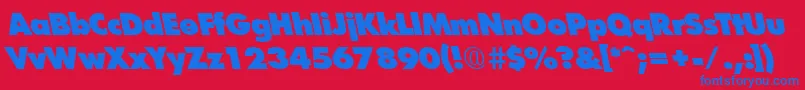 FuturistleftyxheavyRegular Font – Blue Fonts on Red Background