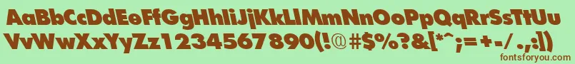 FuturistleftyxheavyRegular Font – Brown Fonts on Green Background