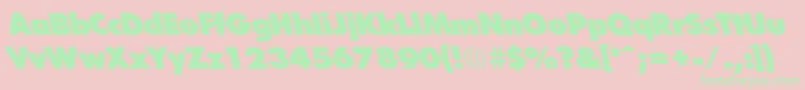 FuturistleftyxheavyRegular Font – Green Fonts on Pink Background