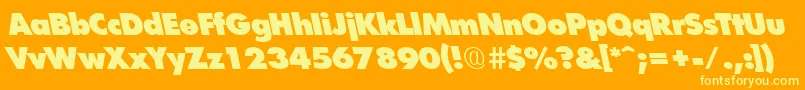 FuturistleftyxheavyRegular Font – Yellow Fonts on Orange Background