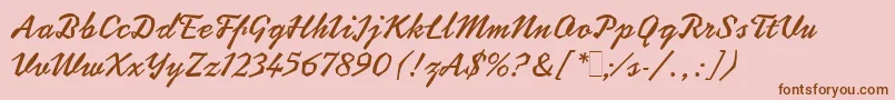 CoptekLetPlain.1.0-Schriftart – Braune Schriften auf rosa Hintergrund