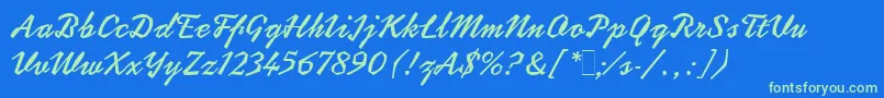 CoptekLetPlain.1.0 Font – Green Fonts on Blue Background