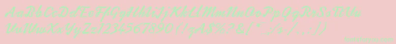 CoptekLetPlain.1.0 Font – Green Fonts on Pink Background