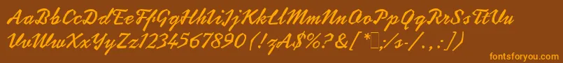 CoptekLetPlain.1.0-Schriftart – Orangefarbene Schriften auf braunem Hintergrund