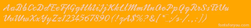 CoptekLetPlain.1.0-Schriftart – Rosa Schriften auf orangefarbenem Hintergrund