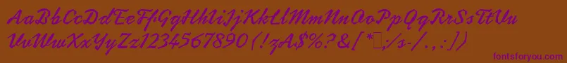 CoptekLetPlain.1.0 Font – Purple Fonts on Brown Background