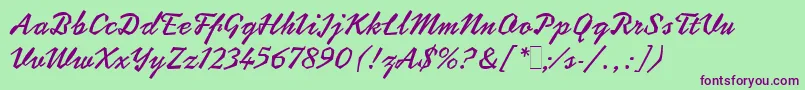 CoptekLetPlain.1.0 Font – Purple Fonts on Green Background