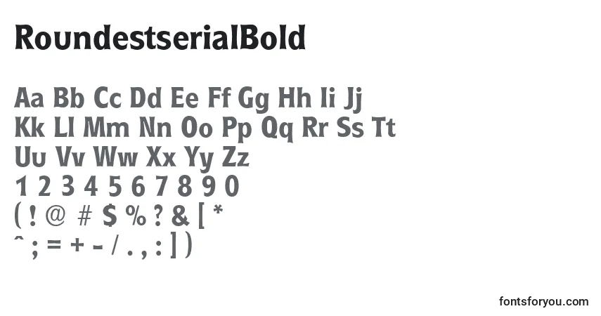 Шрифт RoundestserialBold – алфавит, цифры, специальные символы