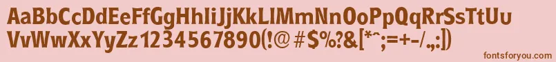 RoundestserialBold-fontti – ruskeat fontit vaaleanpunaisella taustalla