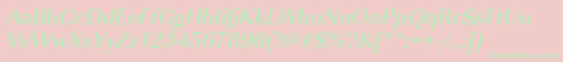 ImperialstdMediumItalic Font – Green Fonts on Pink Background