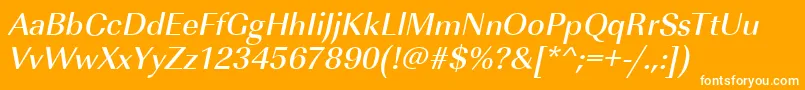 フォントImperialstdMediumItalic – オレンジの背景に白い文字