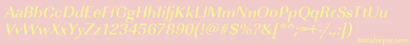 ImperialstdMediumItalic Font – Yellow Fonts on Pink Background