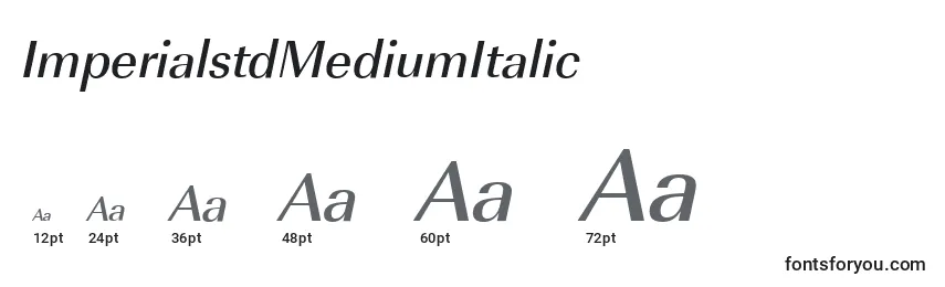 Размеры шрифта ImperialstdMediumItalic