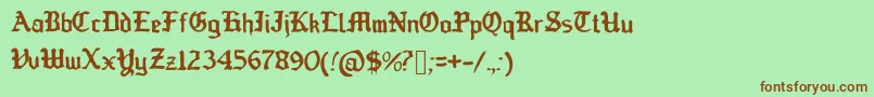 OldEnglishedBoots-fontti – ruskeat fontit vihreällä taustalla