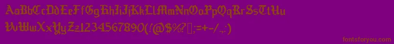 OldEnglishedBoots-Schriftart – Braune Schriften auf violettem Hintergrund