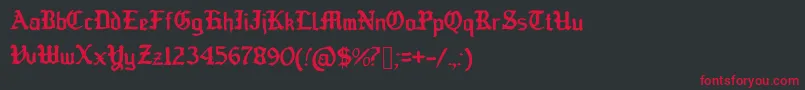OldEnglishedBoots Font – Red Fonts on Black Background