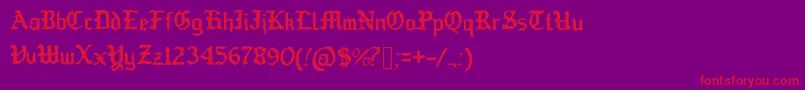 OldEnglishedBoots Font – Red Fonts on Purple Background