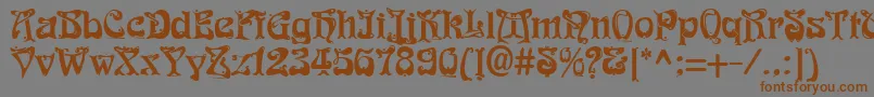 FunkRegular Font – Brown Fonts on Gray Background