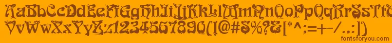 FunkRegular Font – Brown Fonts on Orange Background