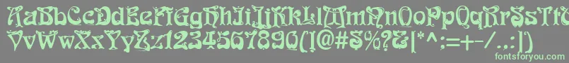 FunkRegular Font – Green Fonts on Gray Background