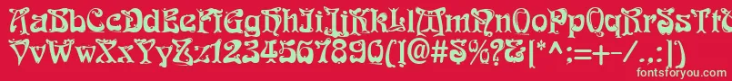 FunkRegular Font – Green Fonts on Red Background