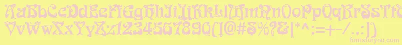 FunkRegular Font – Pink Fonts on Yellow Background