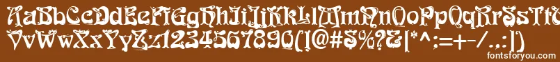 FunkRegular Font – White Fonts on Brown Background