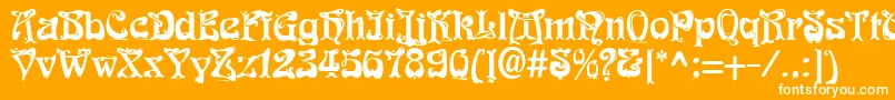 FunkRegular Font – White Fonts on Orange Background