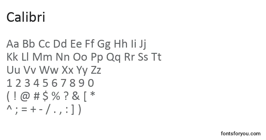 Czcionka Calibri – alfabet, cyfry, specjalne znaki