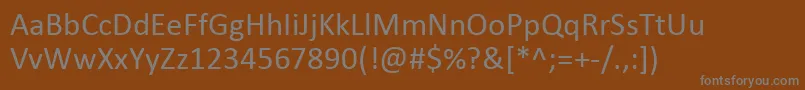 Calibri-Schriftart – Graue Schriften auf braunem Hintergrund