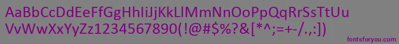 フォントCalibri – 紫色のフォント、灰色の背景