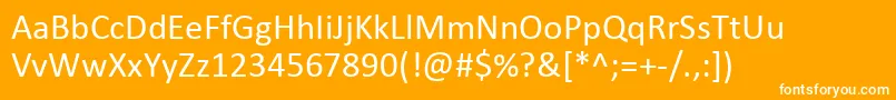 Calibri Font – White Fonts on Orange Background