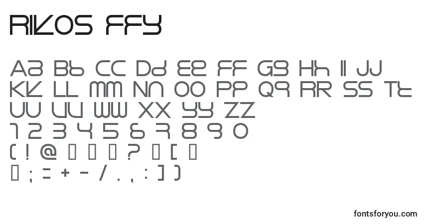 Шрифт Rikos ffy – алфавит, цифры, специальные символы