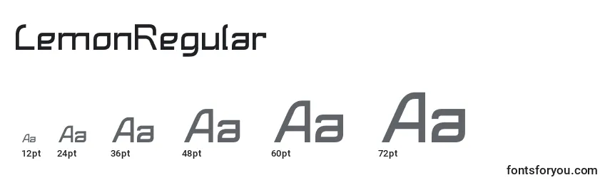 LemonRegular Font Sizes