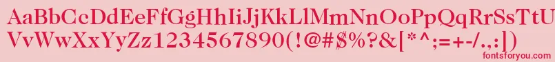 ItcCaslon224LtMedium Font – Red Fonts on Pink Background