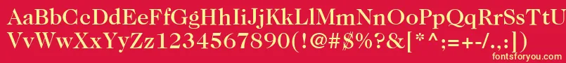 Шрифт ItcCaslon224LtMedium – жёлтые шрифты на красном фоне