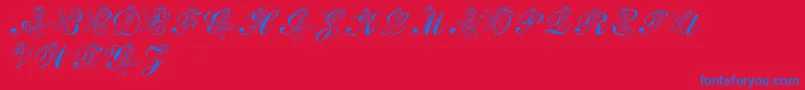 LmsRose Font – Blue Fonts on Red Background