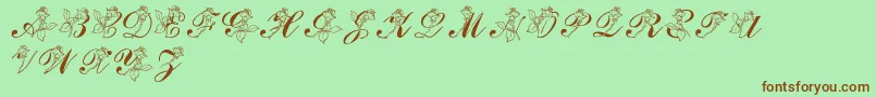 LmsRose-fontti – ruskeat fontit vihreällä taustalla