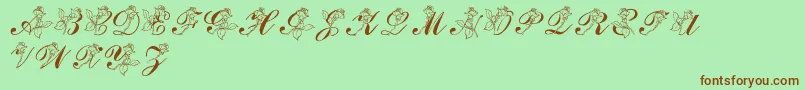 LmsRose Font – Brown Fonts on Green Background