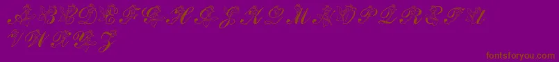 LmsRose-Schriftart – Braune Schriften auf violettem Hintergrund