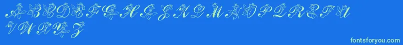 LmsRose Font – Green Fonts on Blue Background