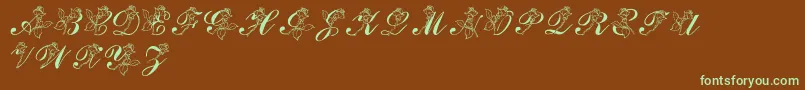 LmsRose Font – Green Fonts on Brown Background