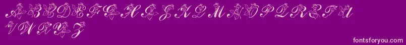 LmsRose Font – Pink Fonts on Purple Background