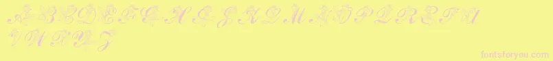 LmsRose Font – Pink Fonts on Yellow Background