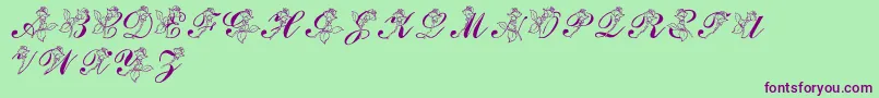 LmsRose Font – Purple Fonts on Green Background