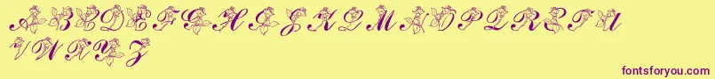 LmsRose Font – Purple Fonts on Yellow Background