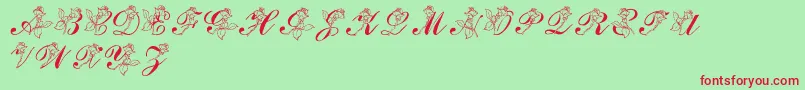 LmsRose Font – Red Fonts on Green Background
