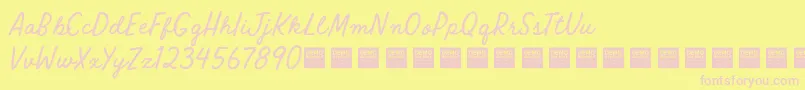 RawSelvedgeDemo Font – Pink Fonts on Yellow Background